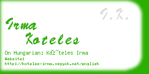 irma koteles business card